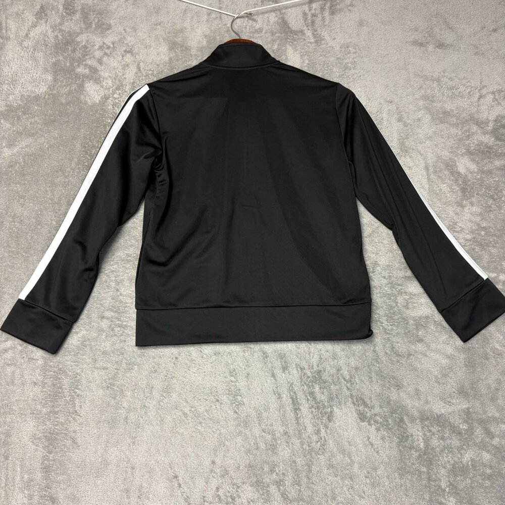 Adidas Youth Tricot Jacket Black Size M 10/12 Full Zip Activewear K1170 - Picture 4 of 9